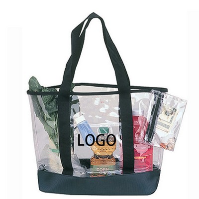Large Clear PVC Tote Bag w/Pouch