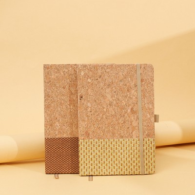 A5 Cork Cover Journal notebook with band