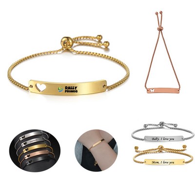 Stainless Steel Laser Engraved Custom Bracelet