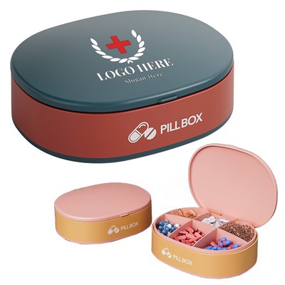 Portable Lightproof 6 - Compartment Pill Box MOQ 50