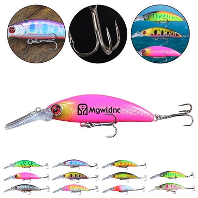 70mm 6g Diving Minnow Hard Lure with Long Lip for Long Casting Bass Pike Fishing