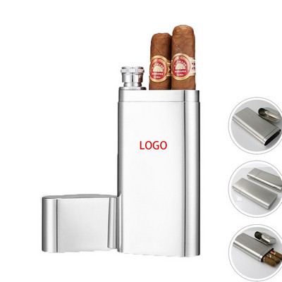 Portable Stainless Steel Flask & Cigar Tube