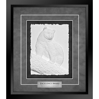 Spirit Bear - Cast Paper Sculptured Art - Shadowbox Award