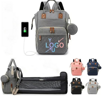 Diaper Backpack with Changing Setup