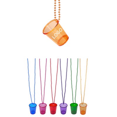 Wine Glass Beaded Party Necklace