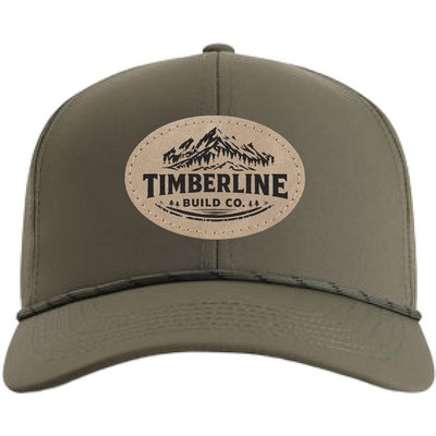 Imperial 6054 6-Panel Habanero Performance Rope Cap w/ Leatherette Patches or Embroidery