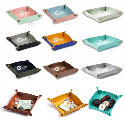 PU Valet Tray Catchall Key Phone Coin Storage Box