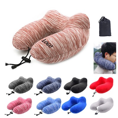 Portable Inflatable Neck Pillow for Travelers