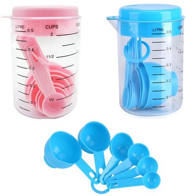 7 Pcs Measuring Cup and Measuring Spoons Set Plastic Kitchen Tools