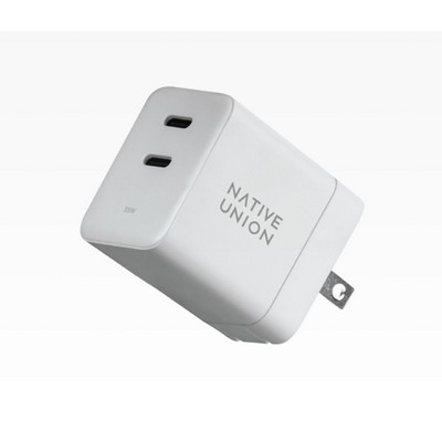 Native Union Fast Gan Pd 35W Charger W/ 2 Usb-C Ports White