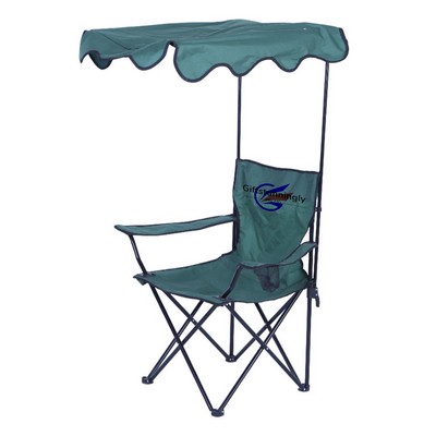 Outdoor Folding Chair with Sunshade Canopy