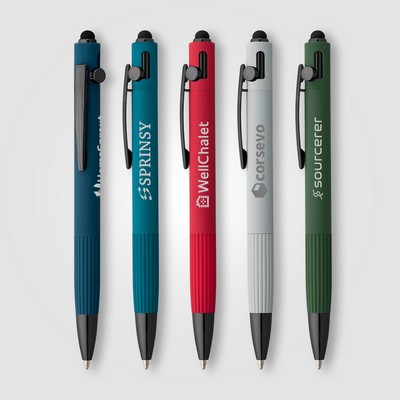 Saga Recycled Aluminum Bolt Action Stylus Pen - Laser