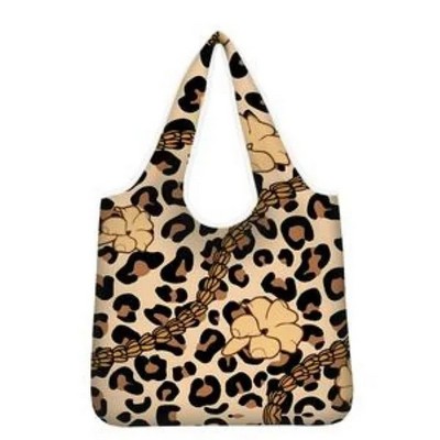 Aloha Collection Leopard Foldable Carrying Tote