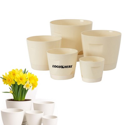 Versatile White Plastic Planters