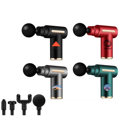 Rechargeable Fascia Gun with LCD Display with 4 Massage Heads and Multi Speed Levels