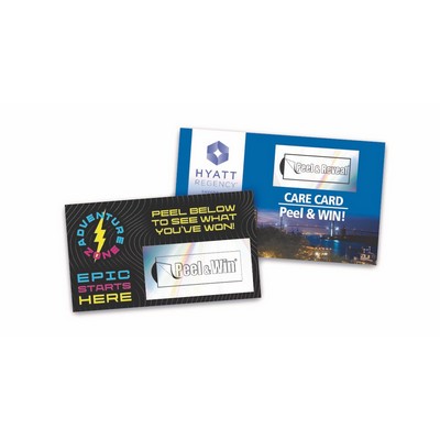 CUSTOM DESIGNED PEEL & WIN or SCRATCH OFF CARDS (4 Sizes)