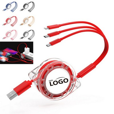3" 1 Retractable USB Charger Cable Charging Cord