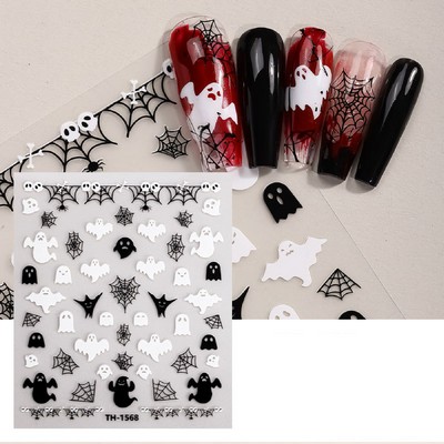 Halloween Ghost Sticker Nail Art Stickers Decals Self-Adhesive Nail Supplies Fingertip Art