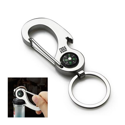 Metal Compass Bottle Opener Keychain