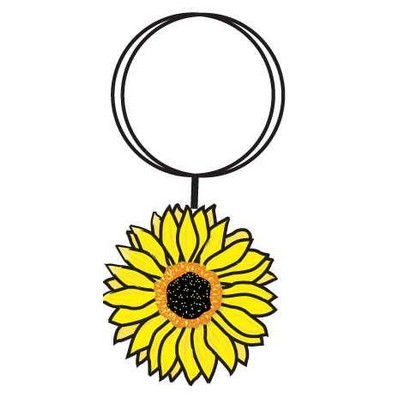 Sunflower Key Chain w/Clear Mirrored Back (12 Square Inch)