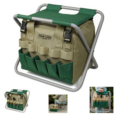 Folding Garden Stool with Tool Bag