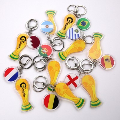 Sports Acrylic Key Chain Football Match World Cup Team Keychain
