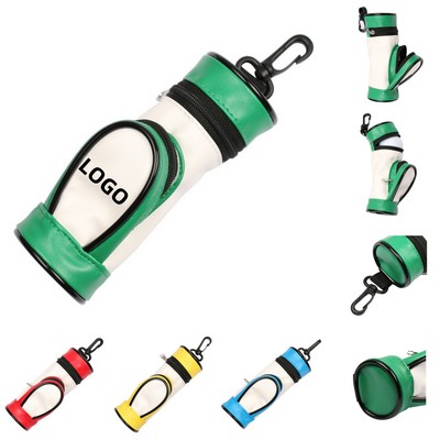 Hanging Buckle PU Golf Triple-Ball Storage Pouch
