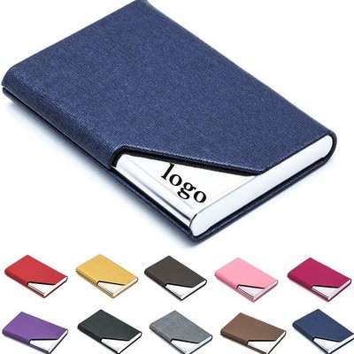 Stainless Steel Lychee Pattern Card Holder