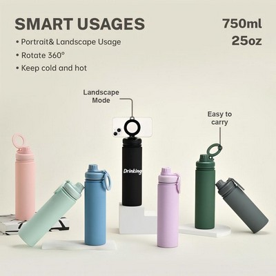 25oz Double Wall Stainless Steel Tumbler w/Magnetic Ring