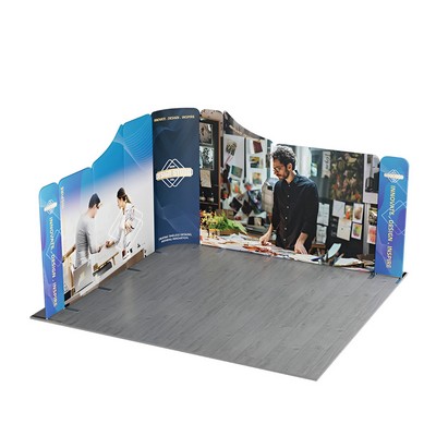 13' Magnetic Modular Fabric Displays - Dynamic Curved L Shape (Single Sided)