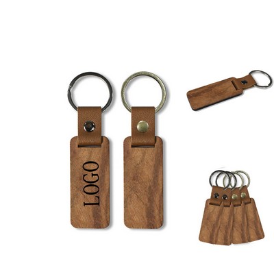 Rectangular Wooden Keychain