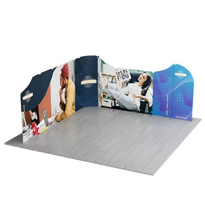 16.4x16.4' Magnetic Modular Fabric Displays L Shape Island (Single Sided)