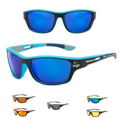 Modern Iridescent Polarized Sports Windproof Sunglasses With Unique Pattern UV400