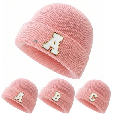 Warm Winter Kids' Beanie W/ Letter Design