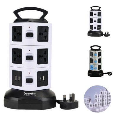 Power Strip Tower with 10 Outlets and 4 USB Ports