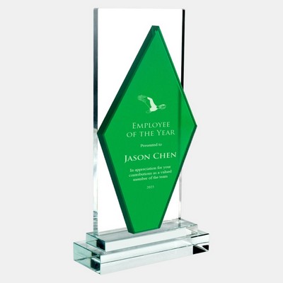 Green Diamond Award with Clear Base