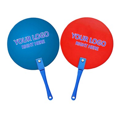 Summer Round Full Color Plastic Hand Fan