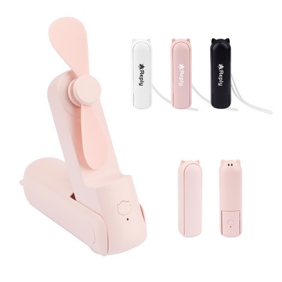 Personal USB Foldable Fan Mini Handheld Fan W/ Power Bank