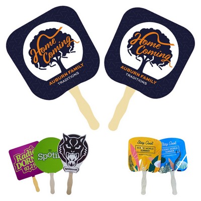 Custom Shape Single Hand Paper Fan(Full Color 2 Sides)