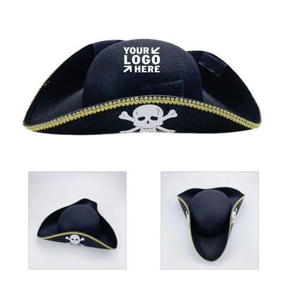 Pirate-themed Felt Hat with Braided Trim for Dance Parties and Gatherings