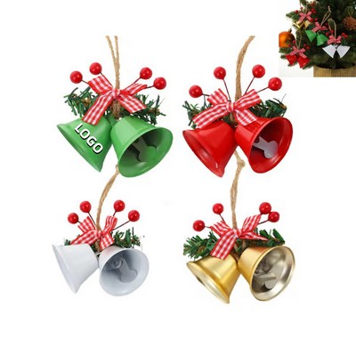 Christmas Metal Double Bells Hanging Ornament