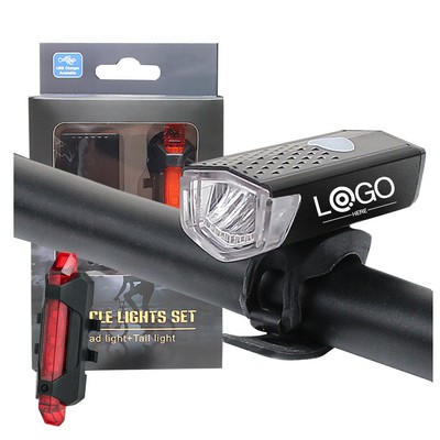USB Rechargeable Bike Light Set
