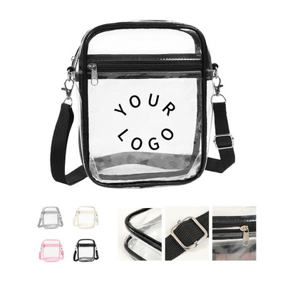 Stadium-Approved Clear PVC Crossbody With Strap