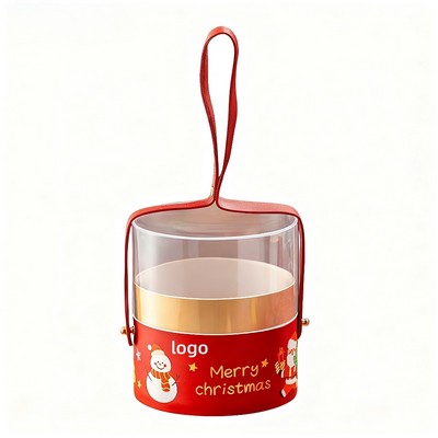 Festive Christmas Apple Gift Set with Matching Bag and Decorative Candy Box