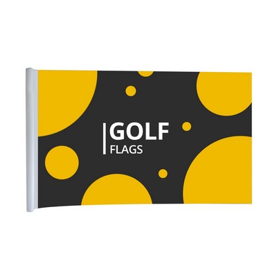 Golf Flags - Rectangle with Plastic Tube + Fibre Pole (20" x 14") - Double Sided