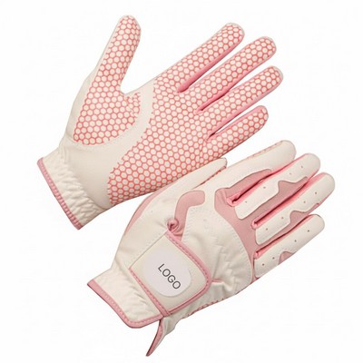 Women's Lightweight Golf Gloves Breathable Microfiber Anti Slip Dual-Hand Gloves