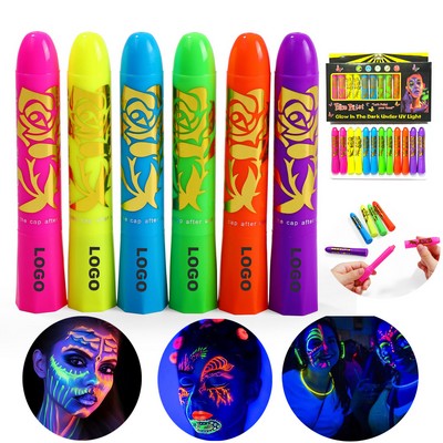 Promotional 12-Pack Glow in the Dark UV Face & Body Paint Sticks