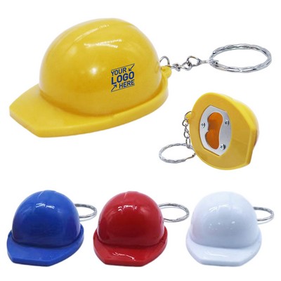 Hard Hat Bottle Opener with Keychain