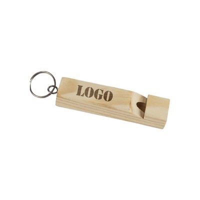 Wooden Train Whistle Keychain