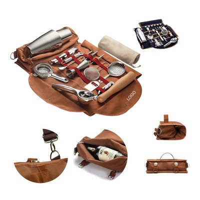 Travel Bartender Kit Bag Portable Shoulder Strap Storage